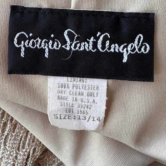 Vintage NWT Womens Dress Large Cream Gold Lace Ethereal Soft Delicate Elegant - Picture 6 of 7